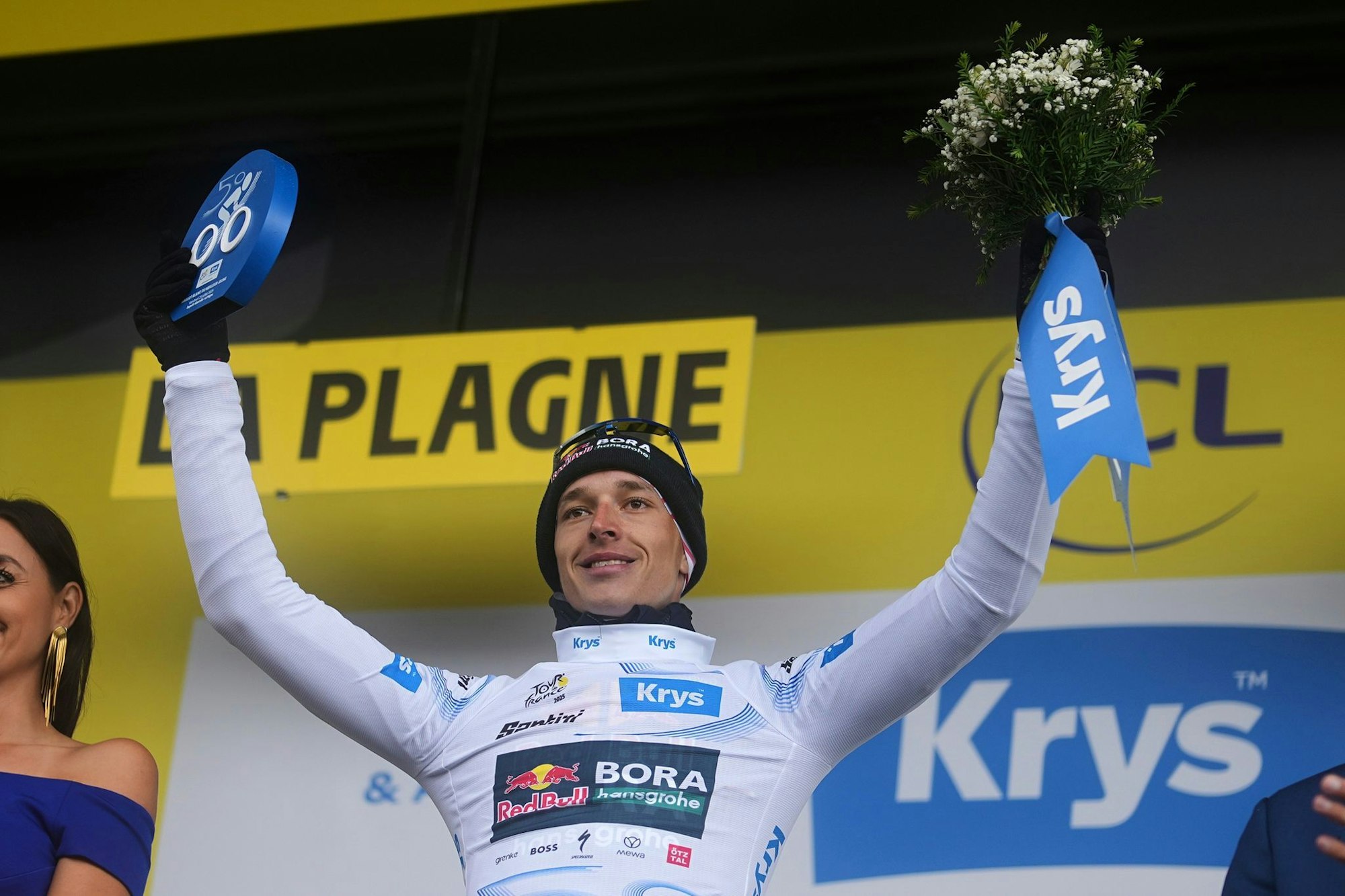 Florian Lipowitz hat auf der 19. Etappe der Tour de France den dritten Platz und das Weiße Trikot verteidigt.