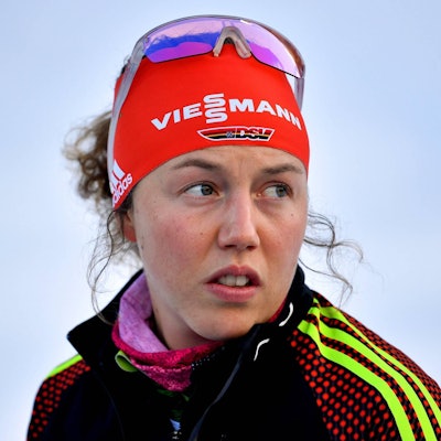 Laura Dahlmeier bei der Biathlon-WM 2019. Dahlmeiers Zustand ist nach einem Steinschlag ungewiss. (Archivbild)
