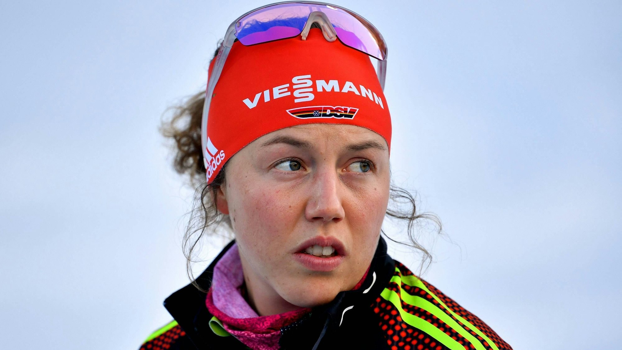 Laura Dahlmeier bei der Biathlon-WM 2019. Dahlmeiers Zustand ist nach einem Steinschlag ungewiss. (Archivbild)