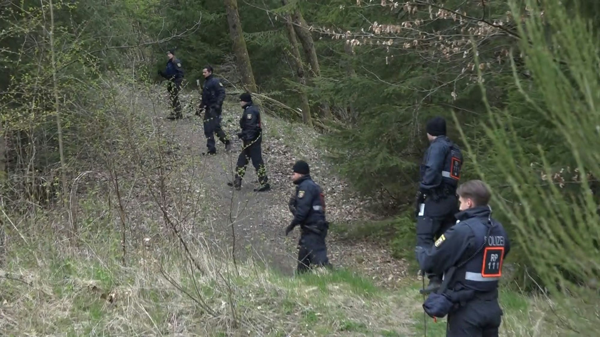 Die Polizei durchsuchte kurz nach der Tat auch ein nahegelegenes Waldgebiet. (Archivbild)