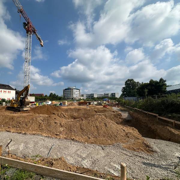 Die Baustelle von IT-Dienstleister Bechtle in Sankt Augustin.