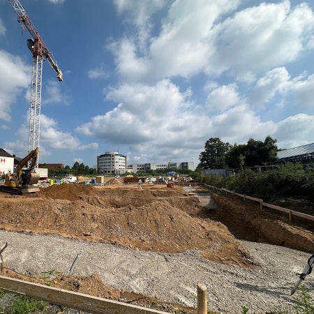 Die Baustelle von IT-Dienstleister Bechtle in Sankt Augustin.
