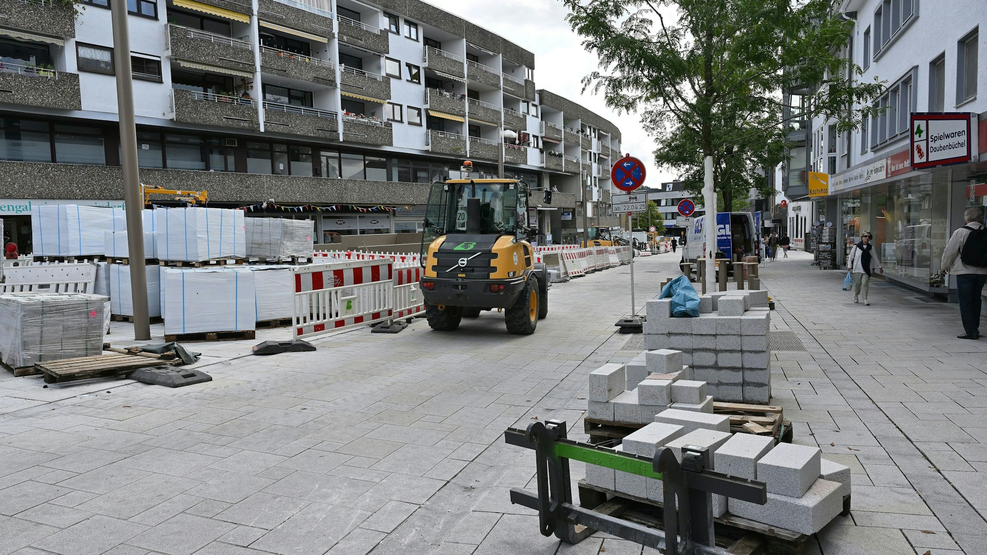 Baustelle in der Bensberger Schloßstraße.