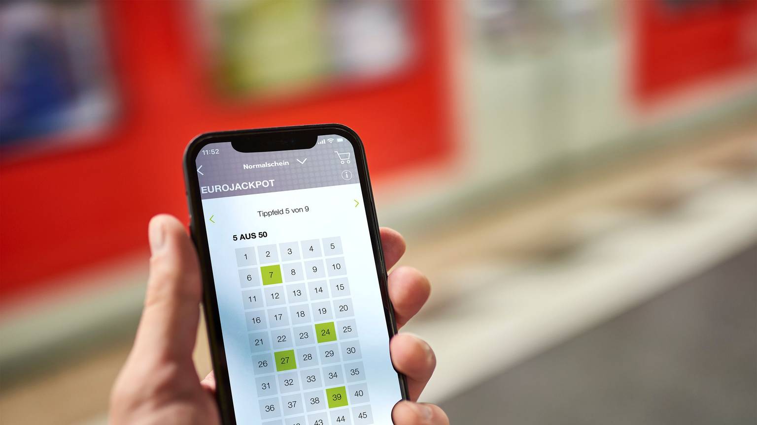 Eurojackpot auf einem Smartphone.