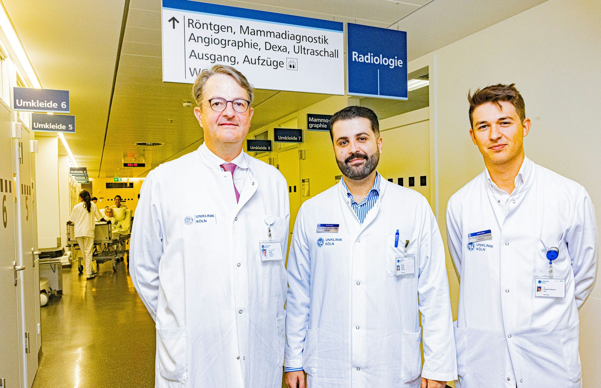 Befürworter des Verfahrens: Univ.-Prof. Dr. David Maintz (v.l.), Priv.-Doz. Dr. Erkan Celik und Priv.-Doz. Dr. Wawer Matos Reimer.