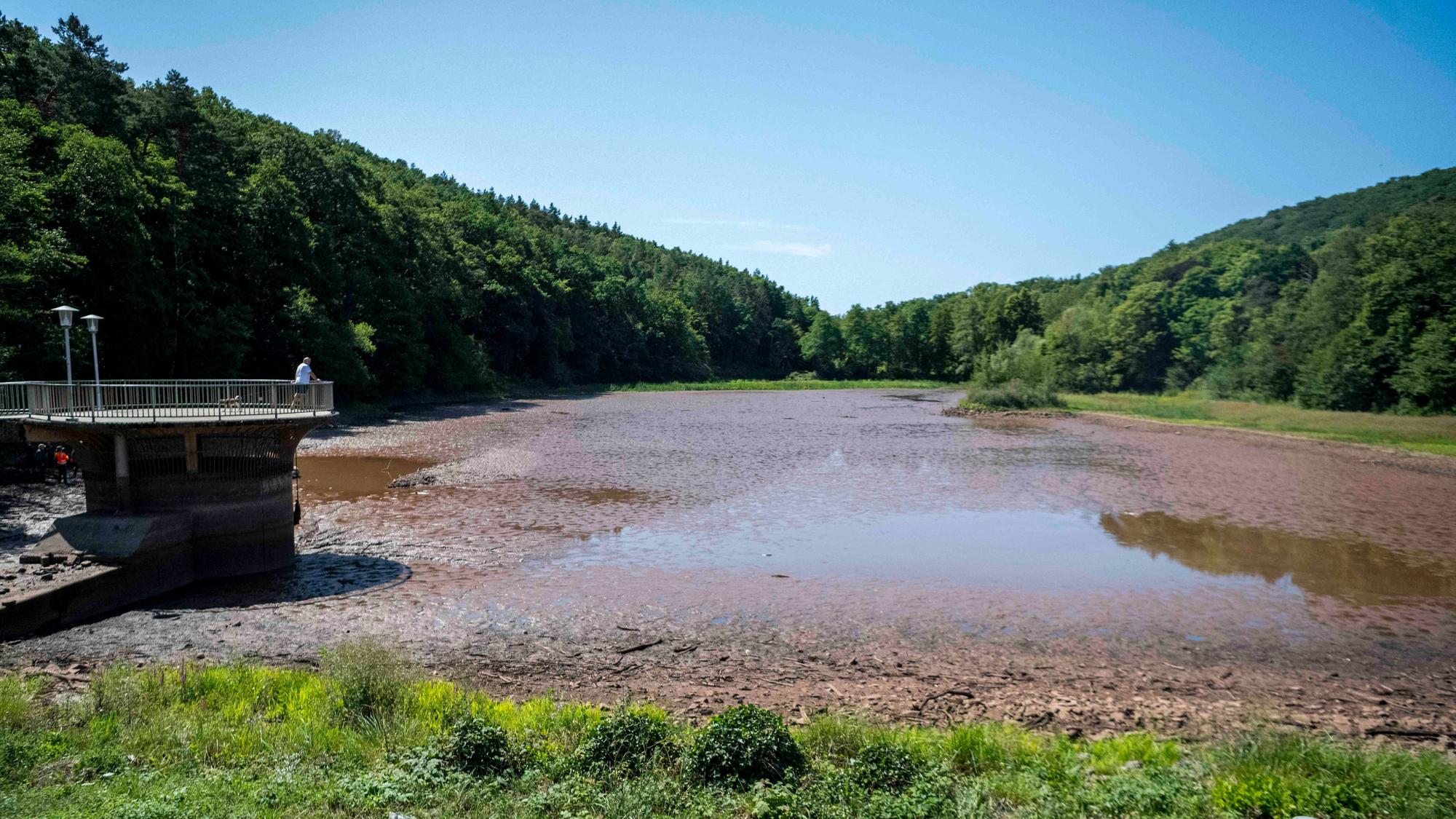 Der Mühlensee in Mechernich-Kommern ist nahezu trocken.