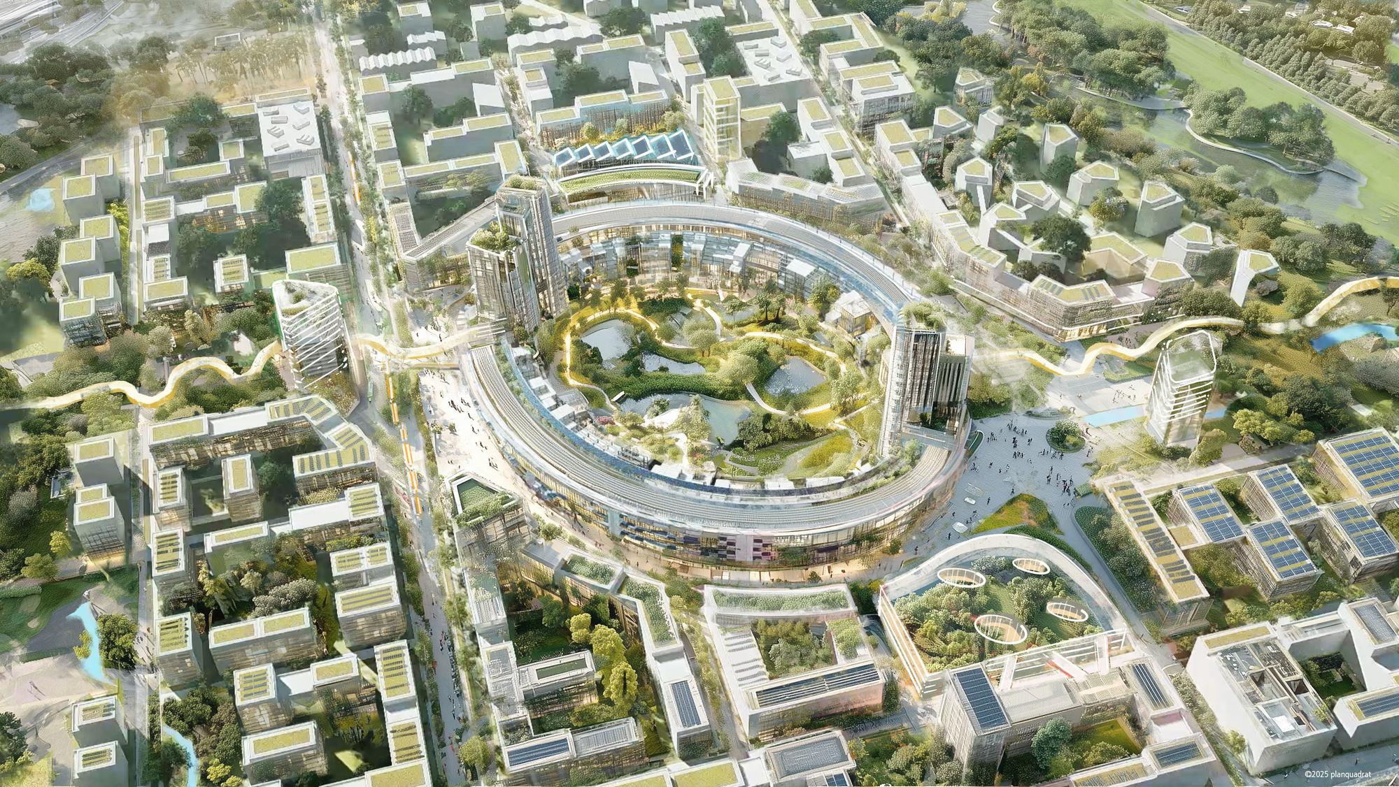 Temporäres Olymiastadion, möglicherweise in Köln-Kreuzfeld: Nach den Spielen wird das Stadion zum grünen Stadtzentrum umgebaut