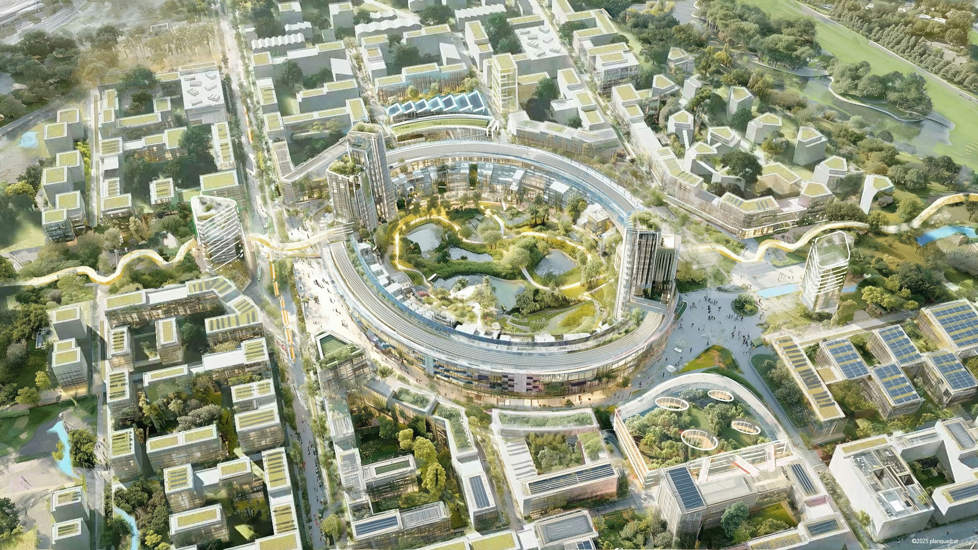 Temporäres Olymiastadion, möglicherweise in Köln-Kreuzfeld: Nach den Spielen wird das Stadion zum grünen Stadtzentrum umgebaut