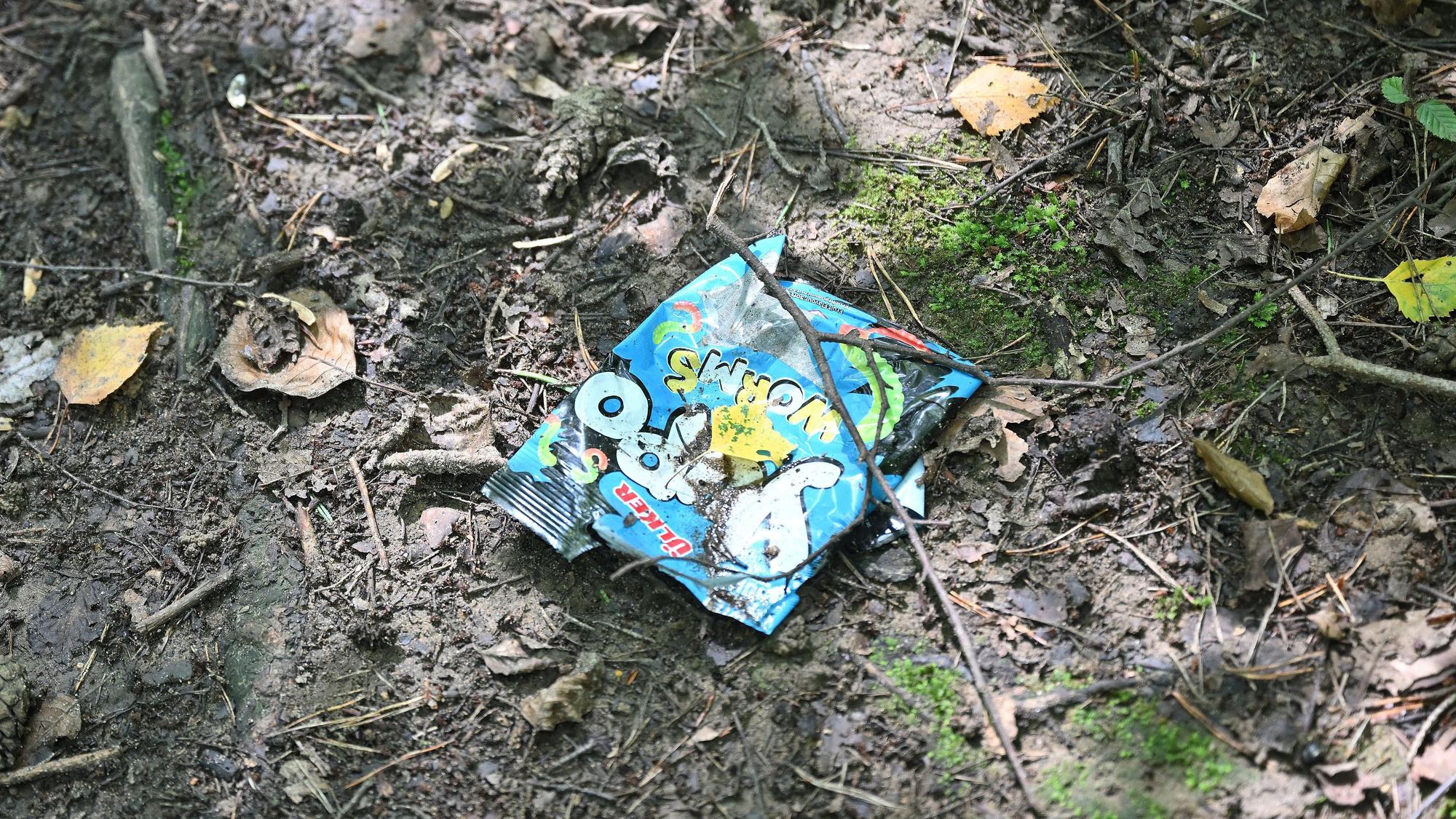 Abfall liegt im Naturschutzgebiet der Grube Cox in Bergisch Gladbach.