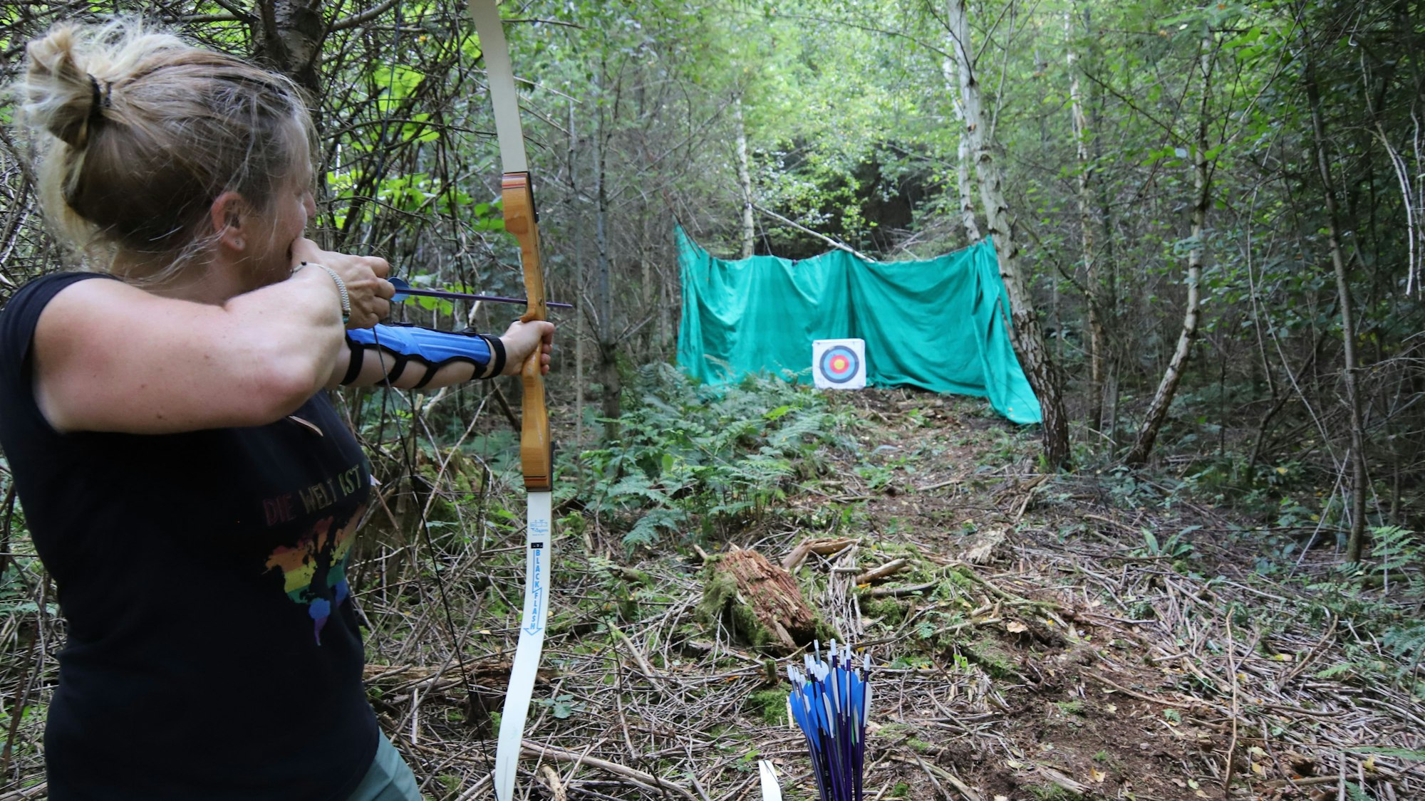 Gäste konnten sich am Wochenende im Bogenschießen ausprobieren.