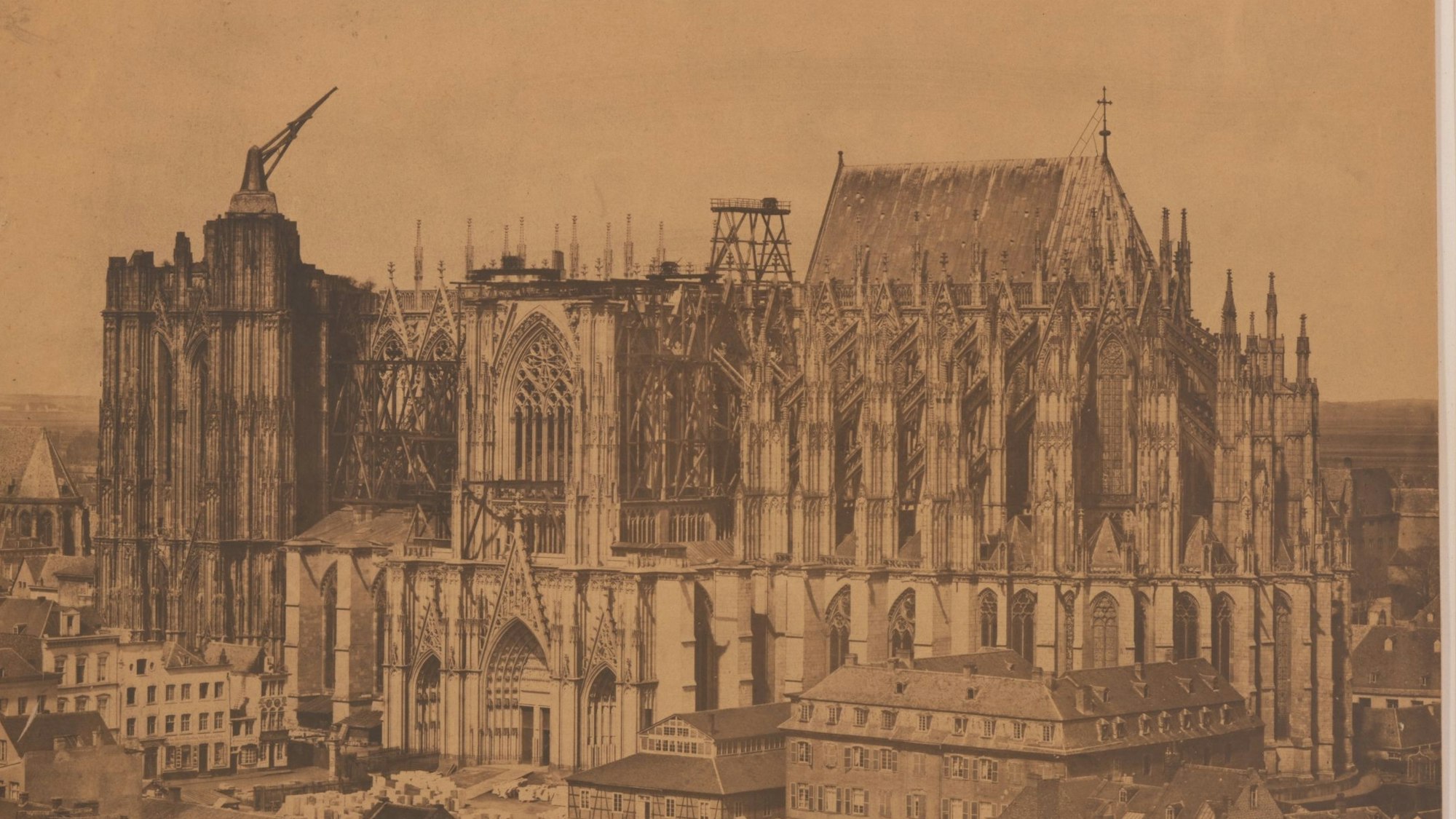 Der unvollendete Kölner Dom 1855.