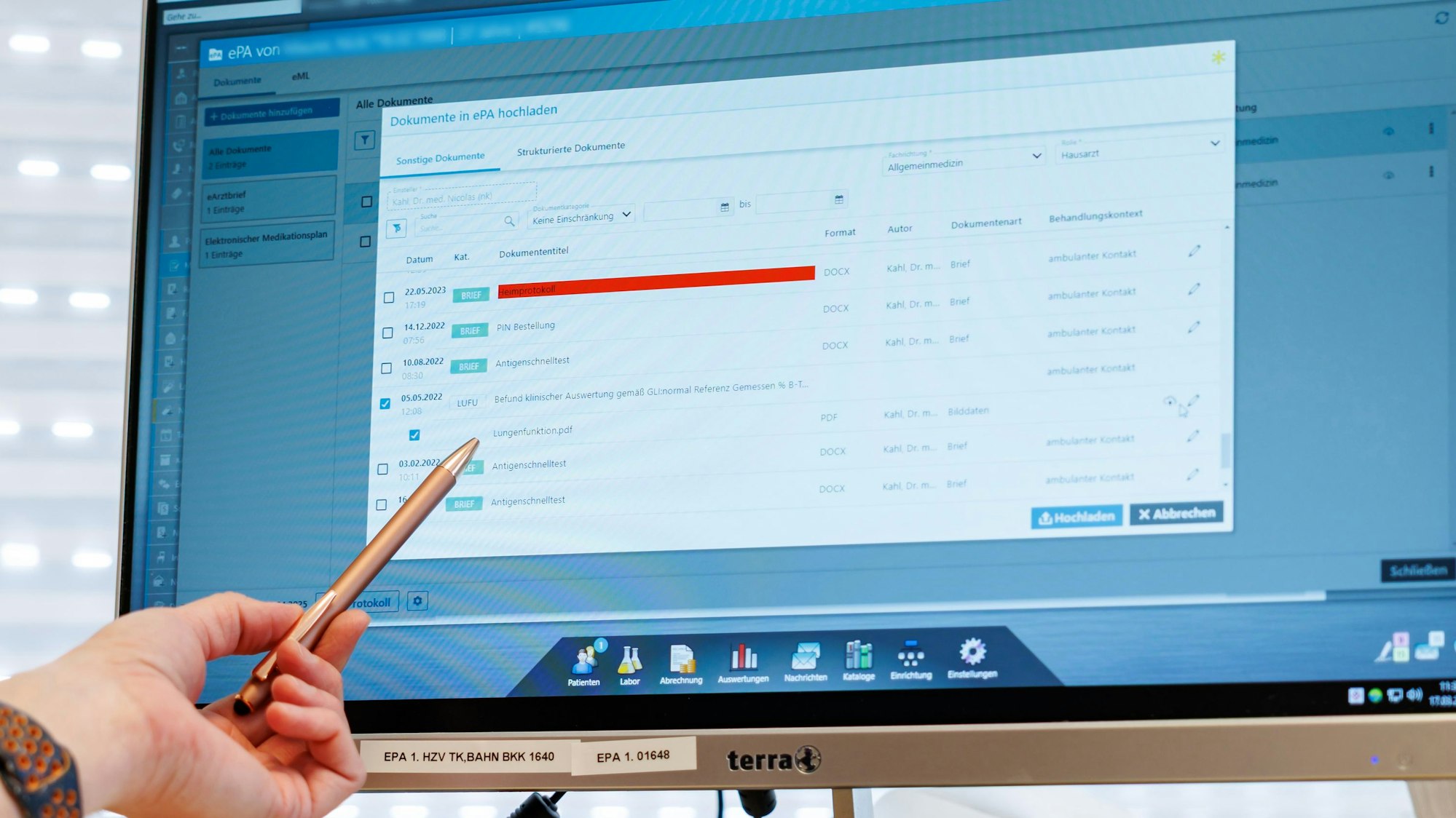 So kann eine Software aussehen, über die Ärztinnen und Ärzte die ePA einsehen können.