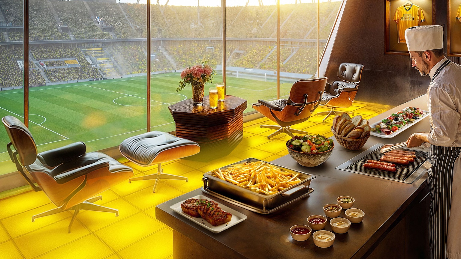 Vom Stehplatz bis zum VIP-Bereich: Fußball lässt sich auf viele Arten erleben. Wer jedoch eine der begehrten Logen ergattern will, braucht nicht nur Leidenschaft – sondern oft auch ein ordentliches Budget. Mit einem Gewinn bei der Lotterie Eurojackpot ließe sich die eigene Loge im Stadion sogar hochindividuell ausstatten.