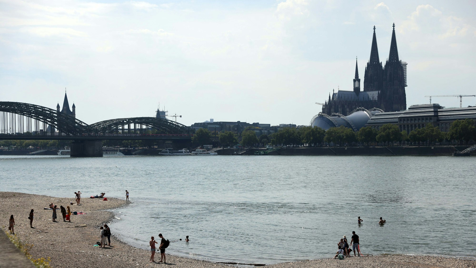Köln, RSK, Schwimmen im Rhein beim Tanzbrunnen