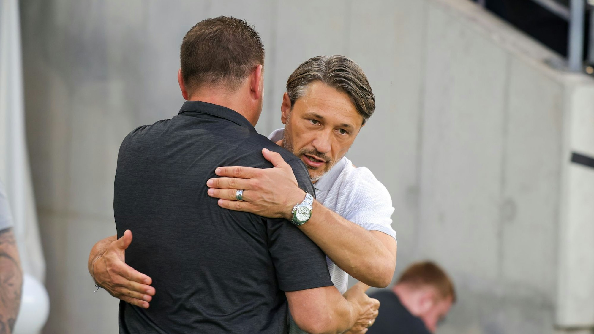 Stellten sich gemeinsam gegen die Hetze: Trainer Koschinat und Kovac.