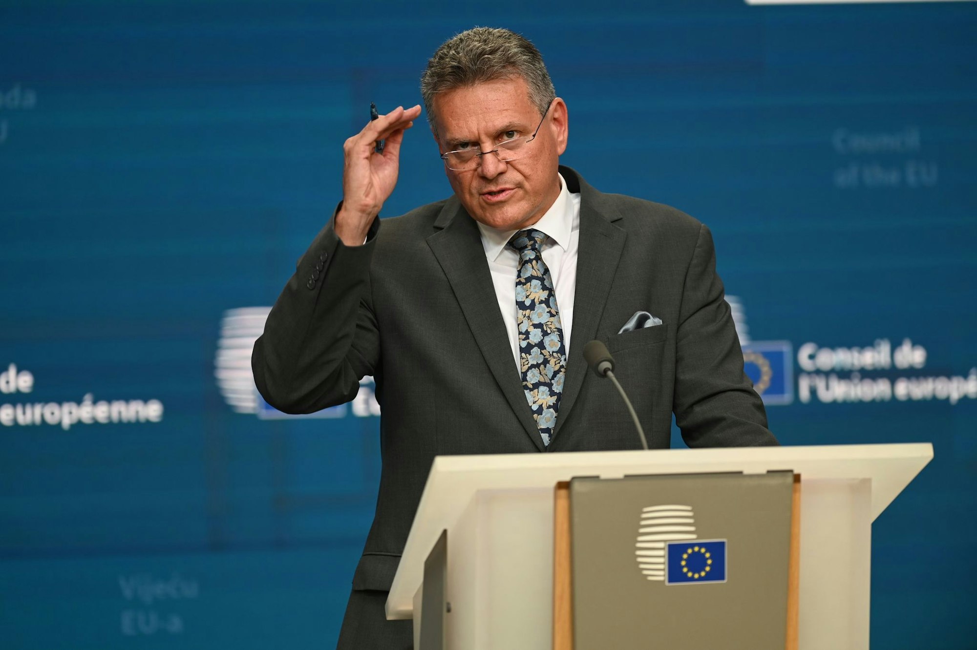 Stellte die gemeinsame US-EU-Erklärung in Brüssel vor: EU-Handelskommissar Maros Sefcovic. (Archivbild)