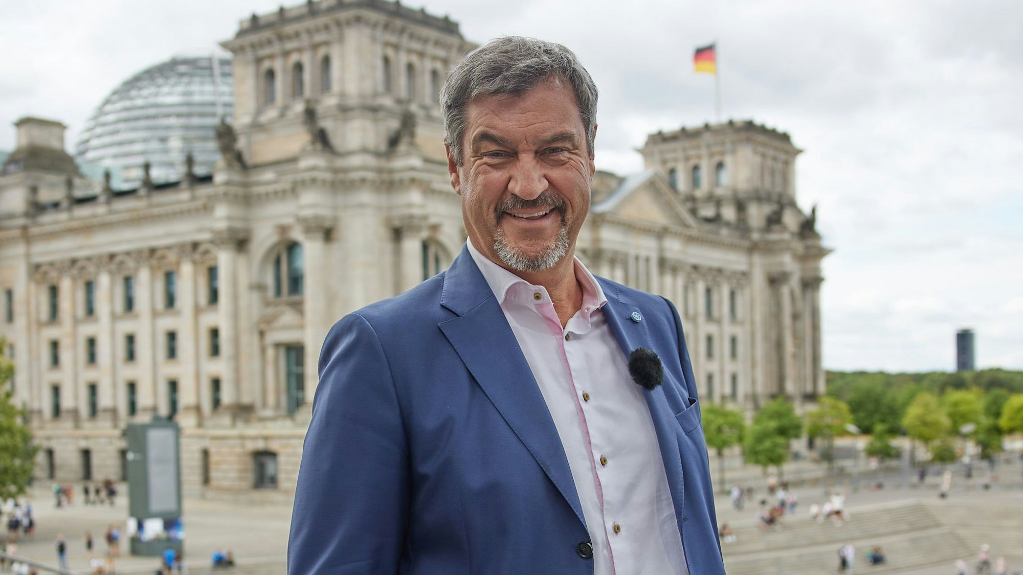 Markus Söder (CSU), Bundesvorsitzender, beim ARD-Sommerinterview vor einem Jahr.