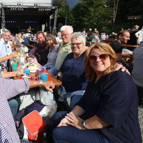 Blick auf die Besucher der „Parkzeit“, einer Veranstaltung mit Picknick und Livemusik