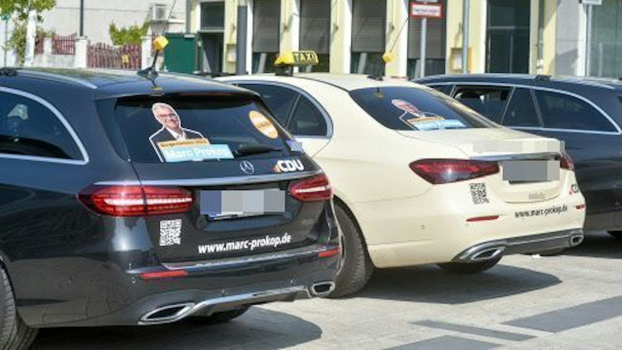 Die Wahlwerbung auf den Taxis musste Marc Prokop wieder entfernen lassen.