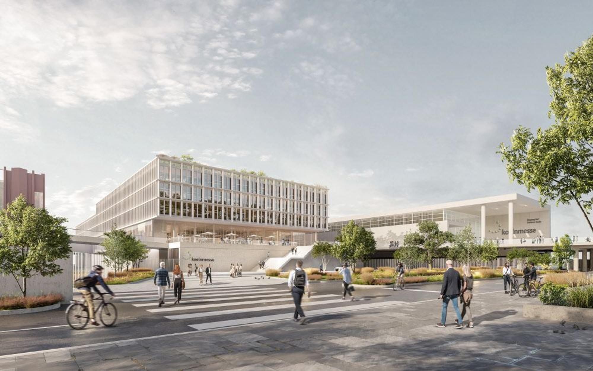 Visualisierung des geplanten Neubaus der Messeverwaltung am Standort der heutigen Halle 3
