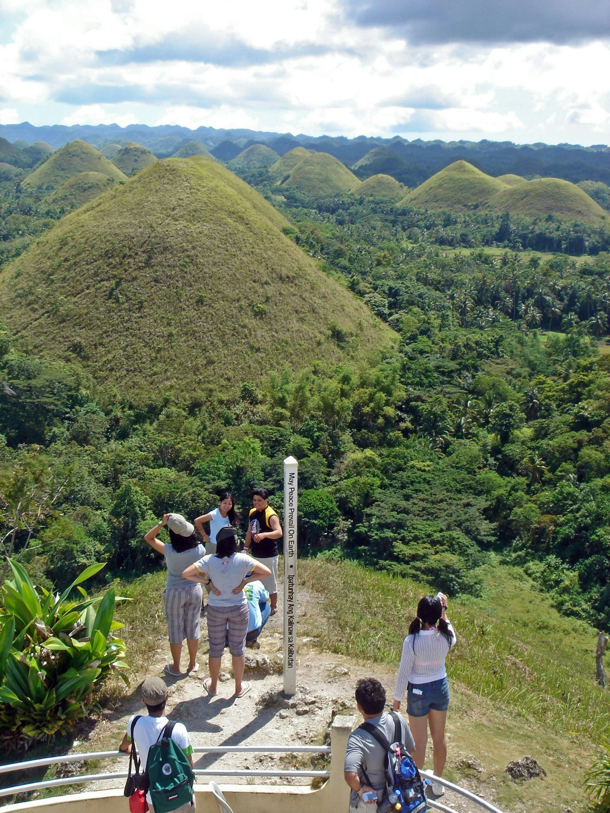 In der Trockenzeit braun, im Rest des Jahres grün bewachsen: Die Schokoladenhügel gelten als Wahrzeichen der Insel Bohol.