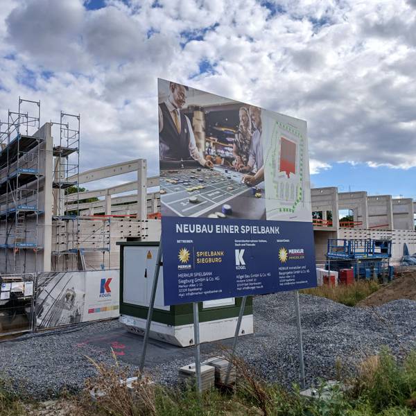 Baustelle für die Merkur-Spielbank in Siegburg Zange
