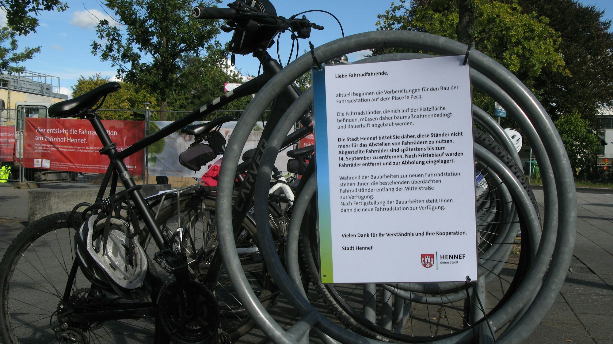 Die Fahrradständer müssen bald weichen, damit die Radstation auf dem Place Le Pecq gebaut werden kann.