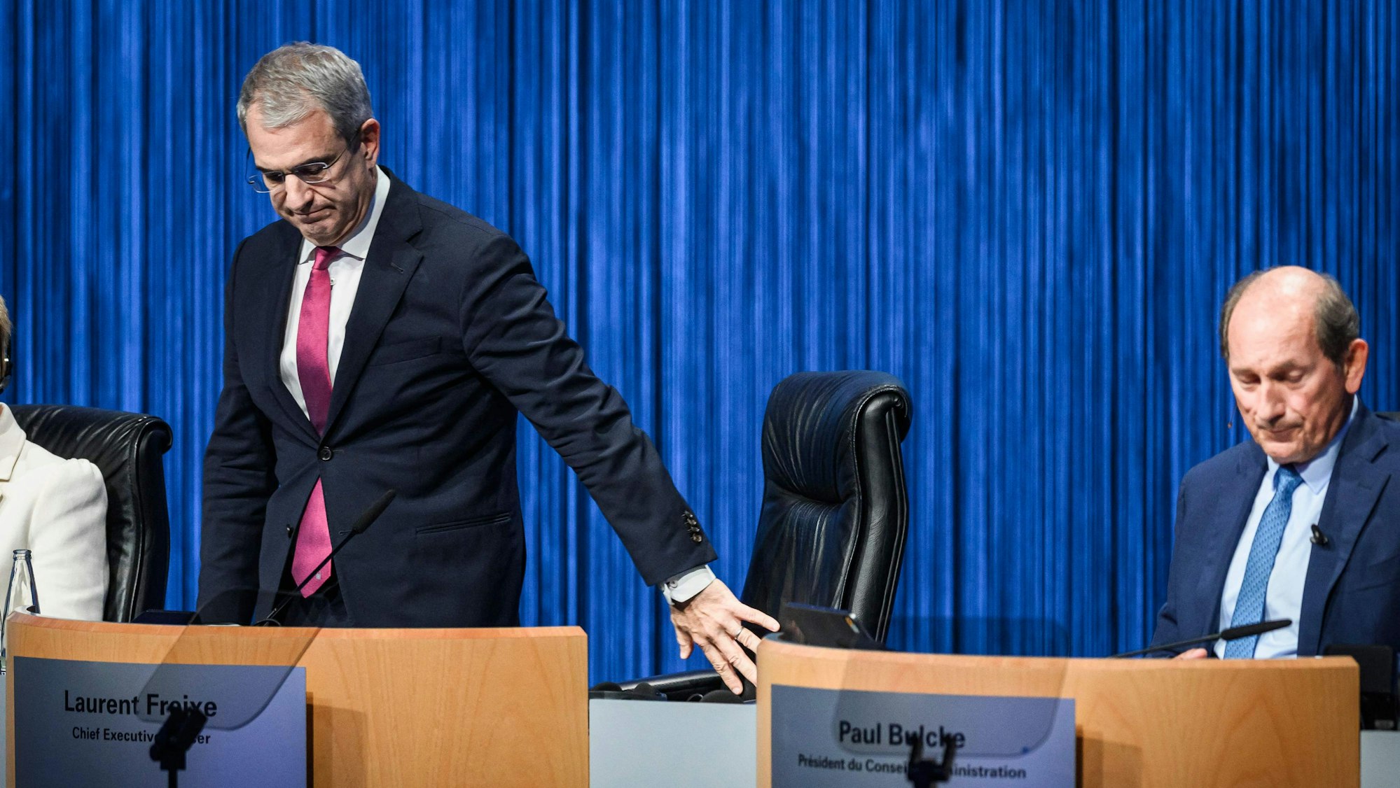 Nestle CEO Laurent Freixe (L) und Nestle chairman Paul Bulcke (R). Foto: Gabriel Monnet