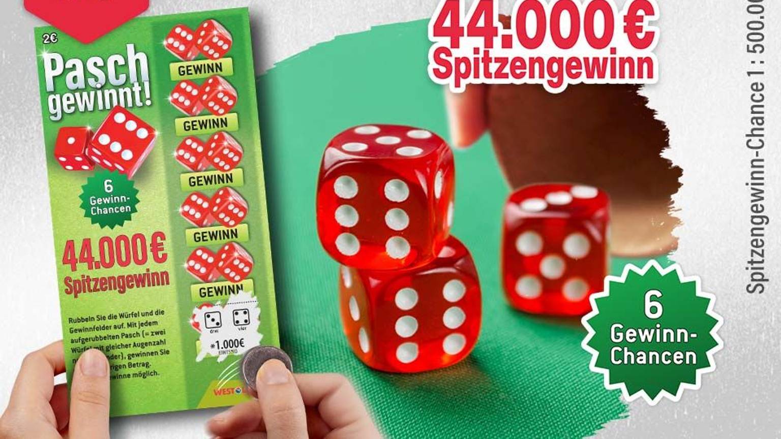 Neues WestLotto-Rubbellos: Pasch gewinnt!