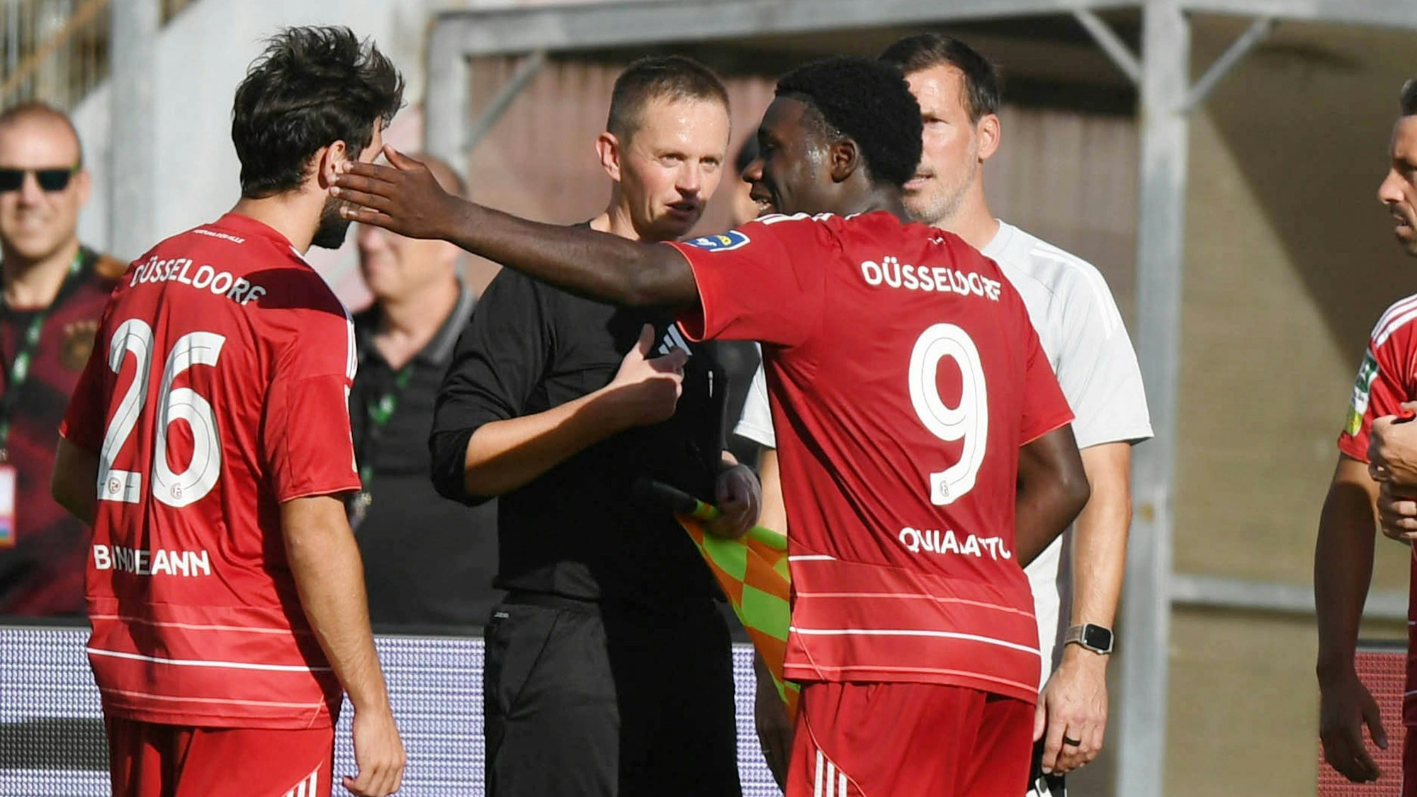 Düsseldorfs Mechak Quiala-Tito beschwert sich über angebliche rassistische Beleidigungen