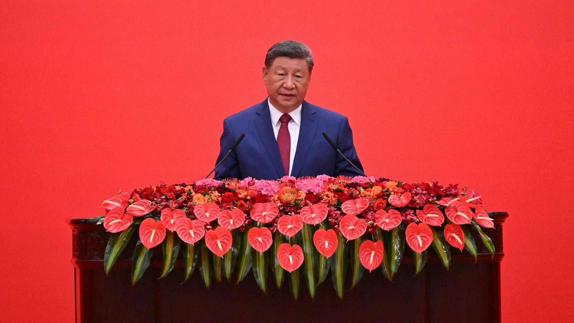 Xi Jinping bei einem Empfang im Anschluss an eine Militärparade zum 80. Jahrestag der Kapitulation Japans im Zweiten Weltkrieg.