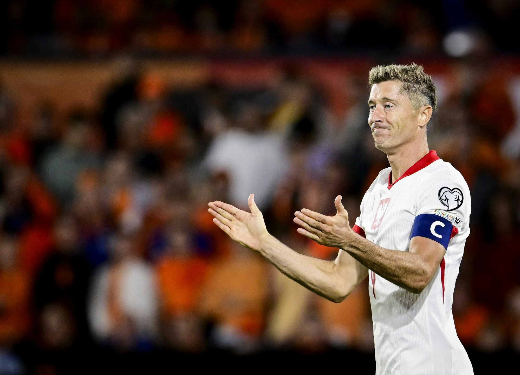 Robert Lewandowski blieb bei seinem Comeback in der polnischen Nationalelf unauffällig.