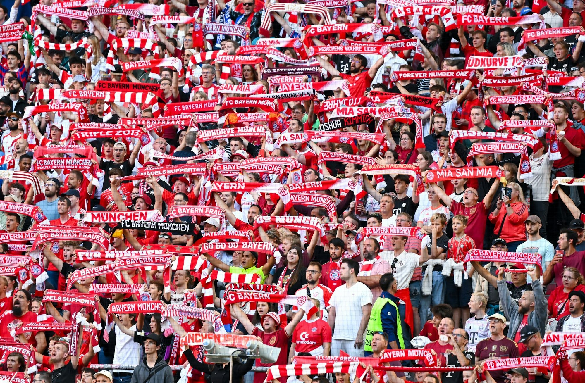 Die Bayern-Fans präsentierten ihre Fanschals.