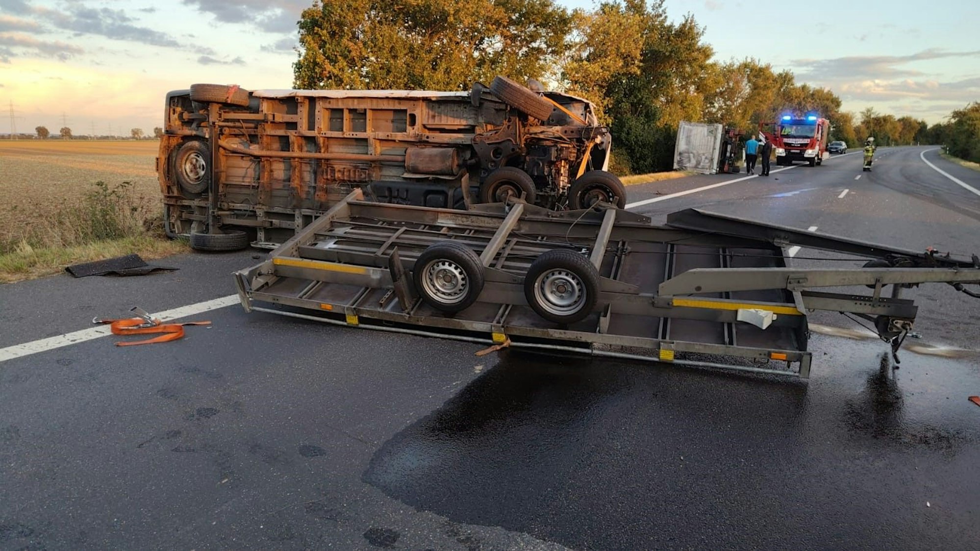 Das Bild zeigt den Unfall auf der L210.