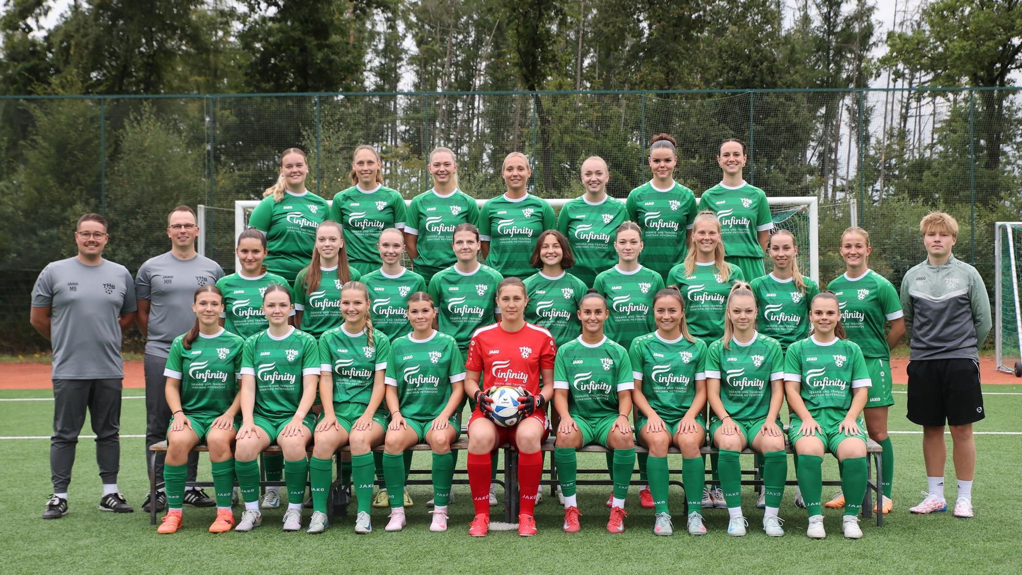 Mannschaftsfoto einer Frauen-Fußballmannschaft