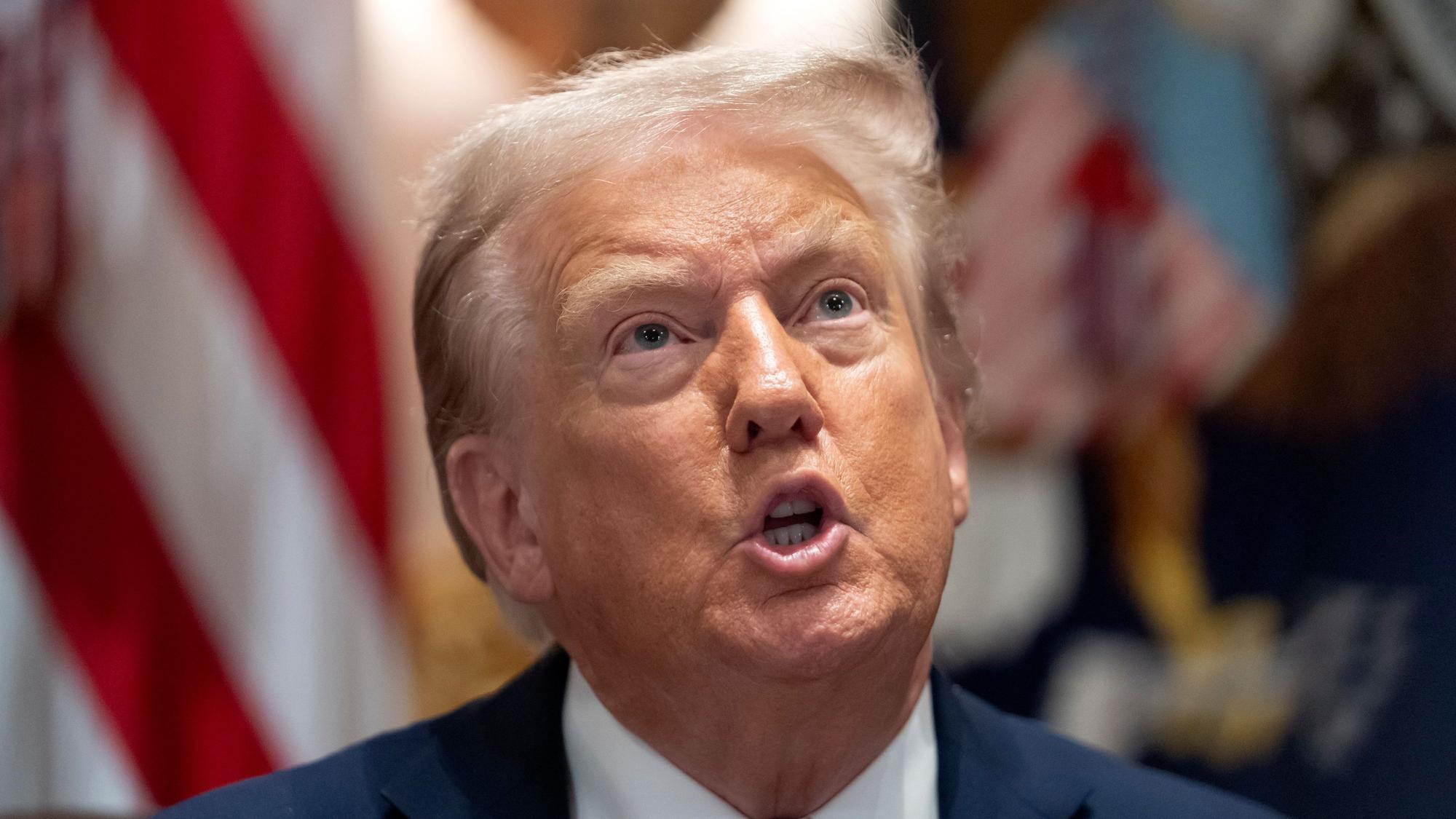 US-Präsident Donald Trump spricht während einer Kabinettssitzung im Weißen Haus.