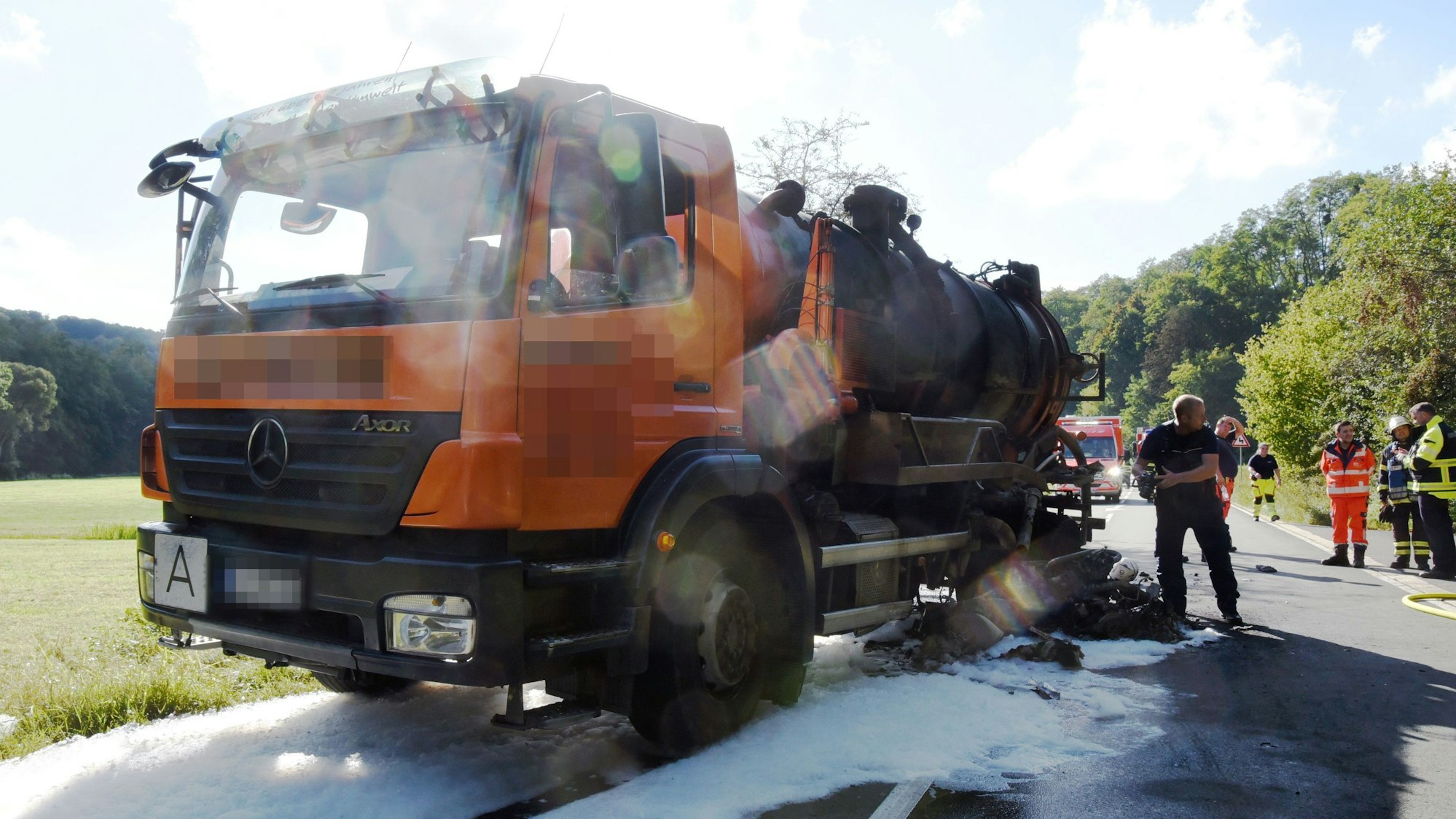 Szene eines Verkehrsunfalls.