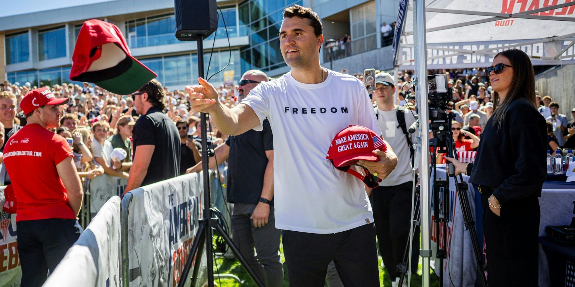 Charlie Kirk war am Mittwoch bei einer Veranstaltung erschossen worden, bei der er mit Studenten politische und gesellschaftliche Themen debattieren wollte.