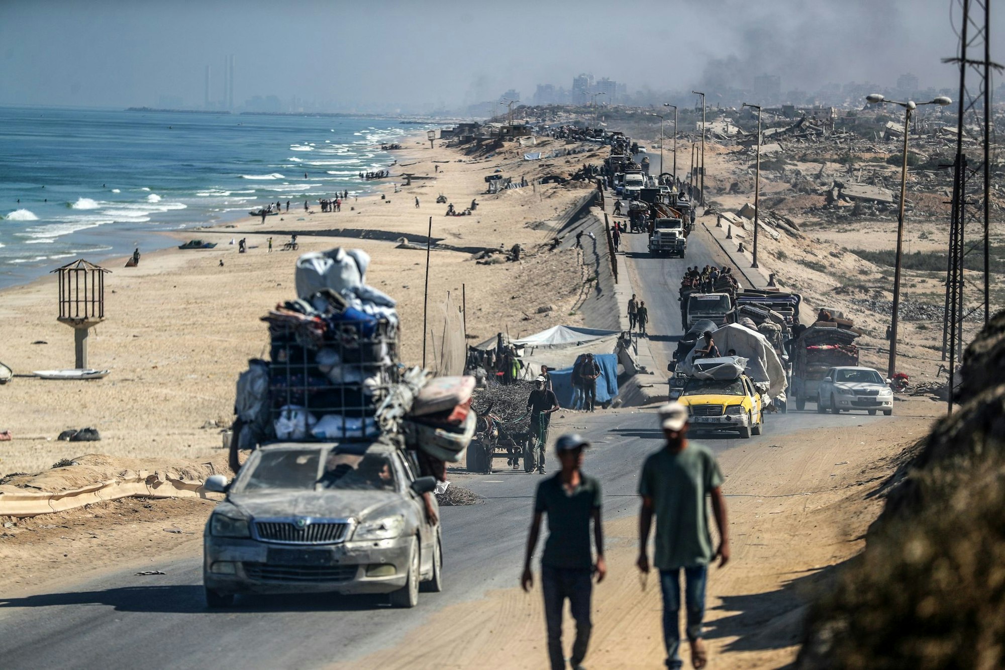 Vor Israels Einnahme der Stadt Gaza sollen Hunderttausende Palästinenser den größten Ort des Gazastreifens verlassen.
