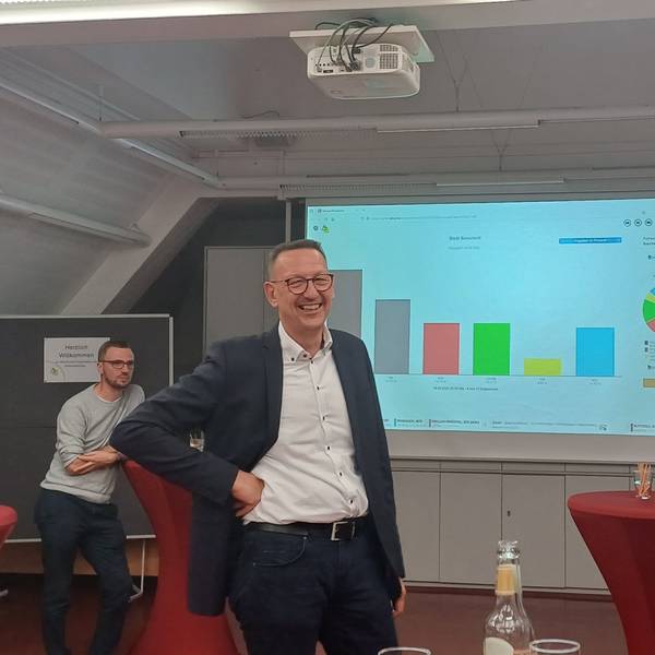 Dirk Runge am Wahlabend im Rathaus
