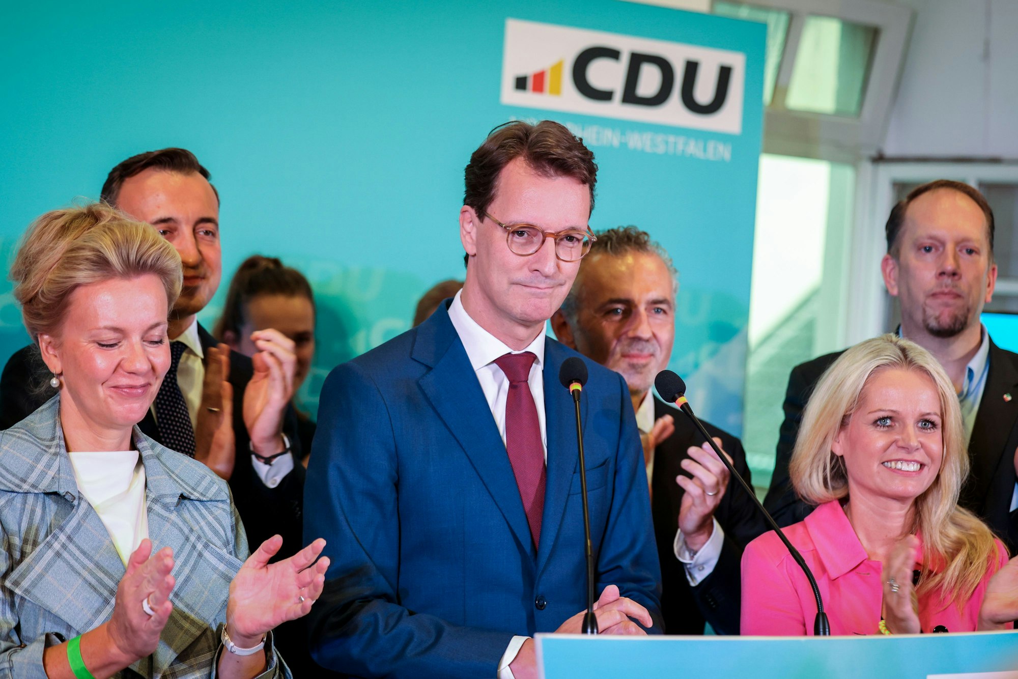 Zeigte sich am Wahlabend zufrieden mit den landesweiten Ergebnissen der CDU: Ministerpräsident Hendrik Wüst.