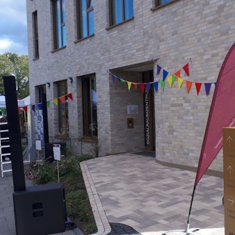 Der Eingang zum Sozialraumzentrum im neuen Haus Adelheid.
