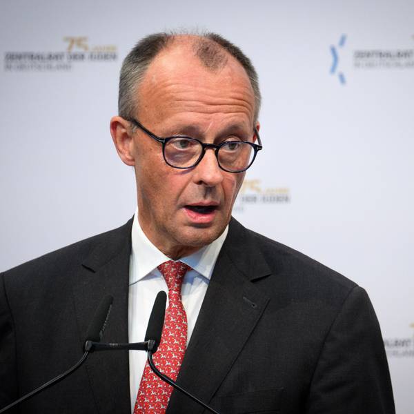 Bundeskanzler Friedrich Merz (CDU) spricht beim Rosch-Haschana-Empfang (Neujahrsempfang) zum 75. Jubiläum des Zentralrats der Juden in Deutschland im Jüdischen Museum. (Archivbild)