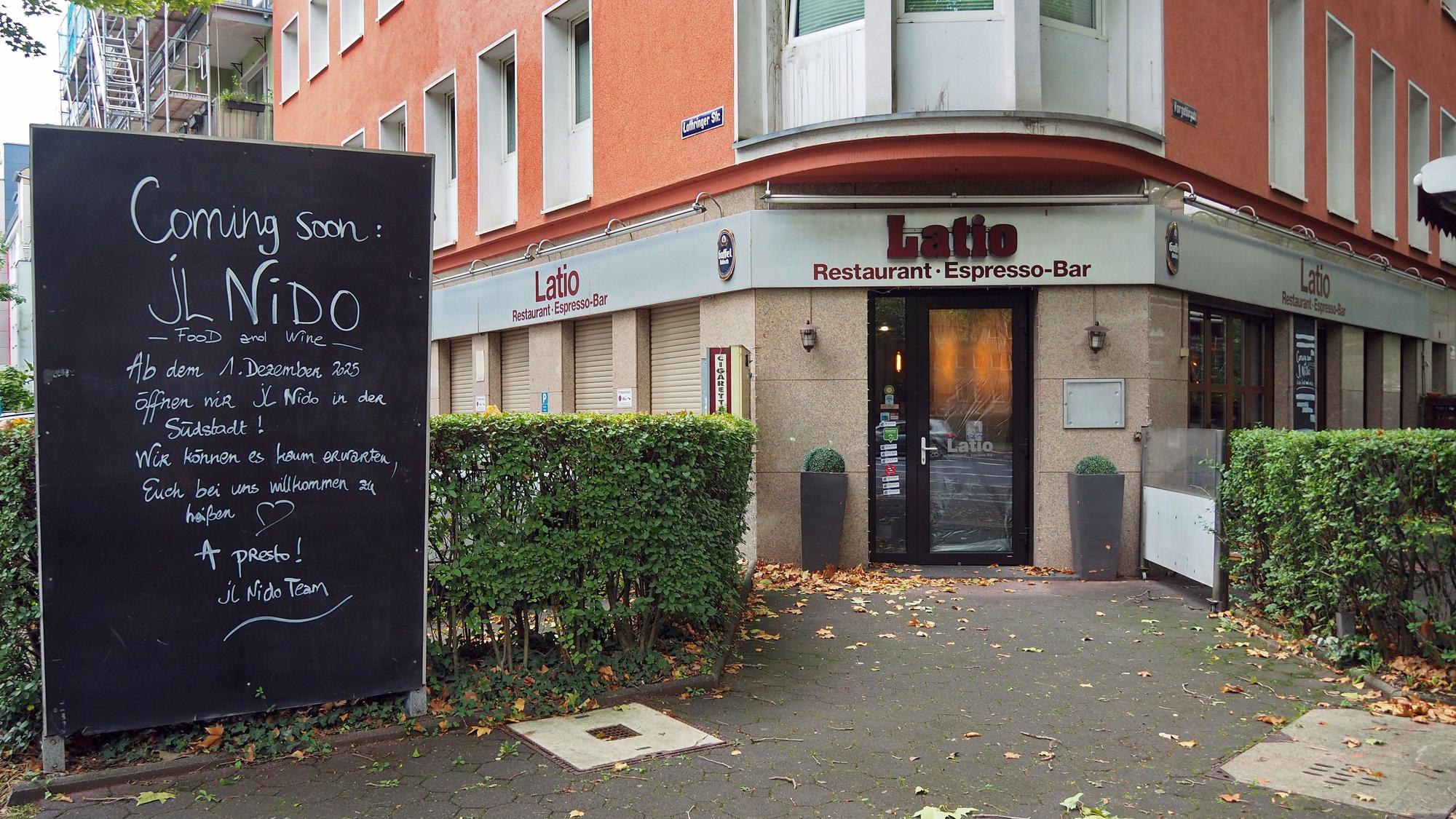 Das „Latio“ in der Vorgebirstraße ist Vegrangenheit. Im Dezember eröffnet hier das Restaurant „il Nido“ seinen Türen.