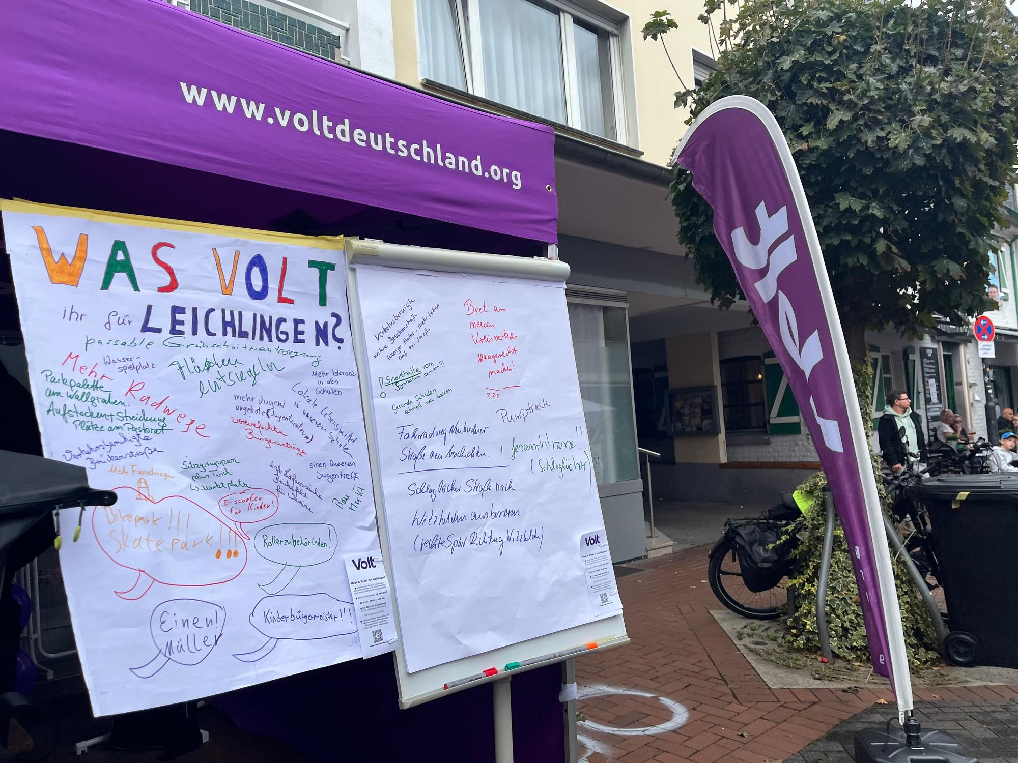 Volt sammelt die Wünsche der Besucher für ihre Stadt