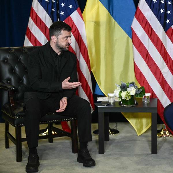 US President Donald Trump holds a bilateral meeting with Ukraine's President Volodymyr Zelensky on the sidelines of the United Nations General Assembly in New York City on September 23, 2025. (Photo by Brendan SMIALOWSKI / AFP)