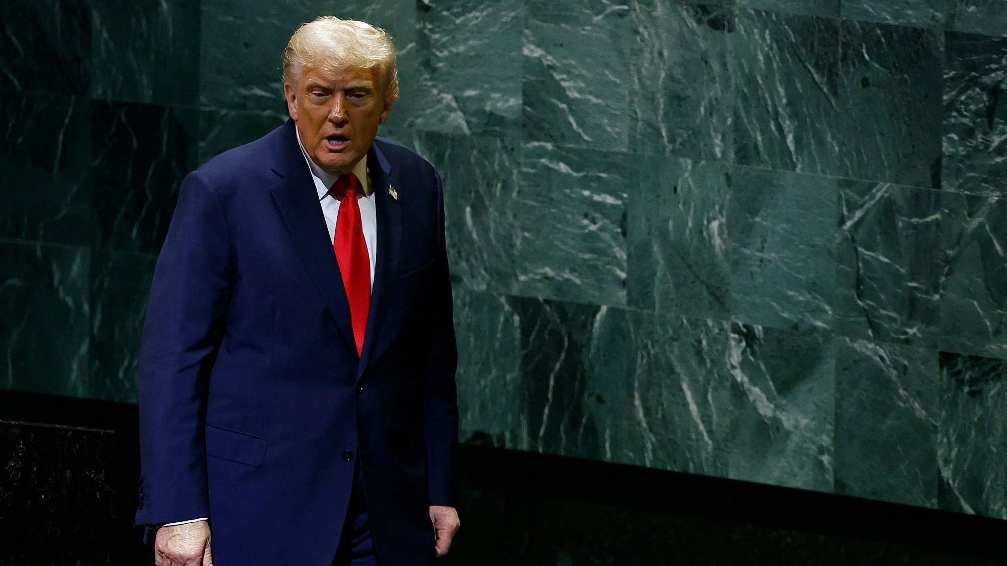 Donald Trump verlässt die Generalversammlung der Vereinten Nationen.