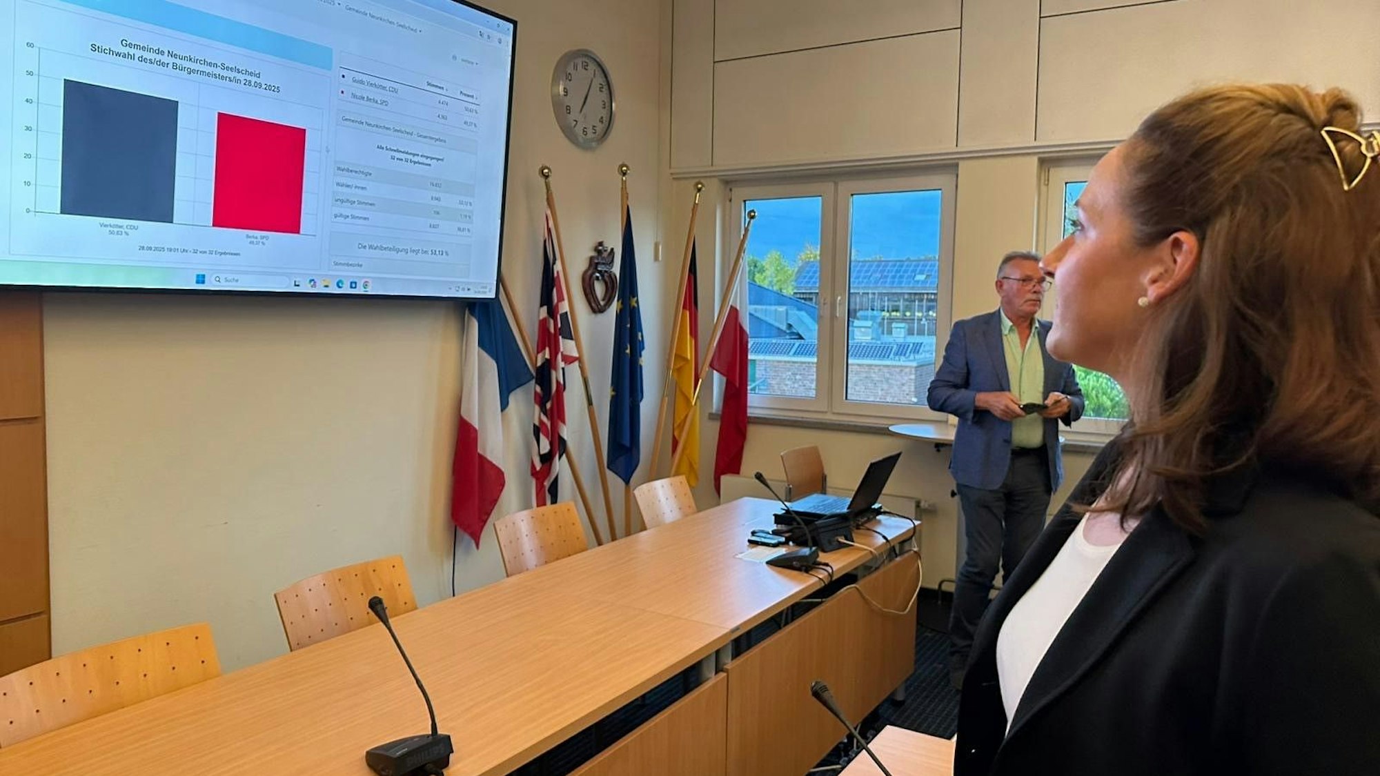 Spannend bis zum Schluss: Nicole Berka aus Neunkirchen-Seelscheid betrachtet das knappe Ergebnis.