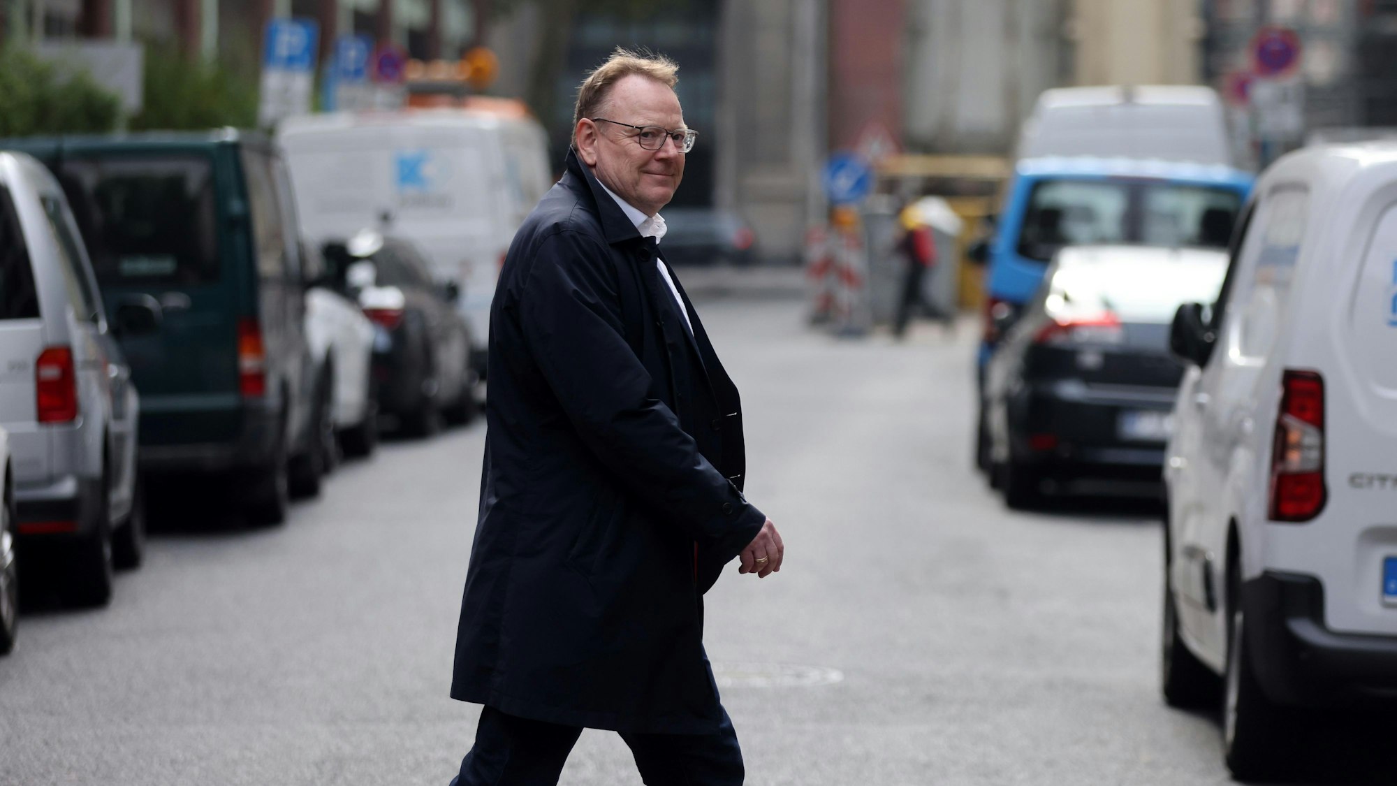 Torsten Burmester auf dem Weg ins Rundschau-Haus.