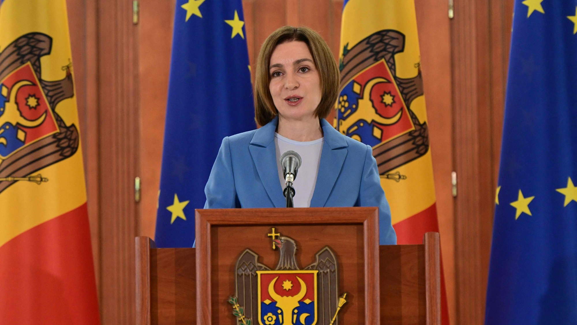 Weiter auf Kurs Richtung Europa: Die proeuropäische Partei von Moldaus Präsidentin Maia Sandu hat bei der Parlamentswahl den Sieg für sich verbuchen können.